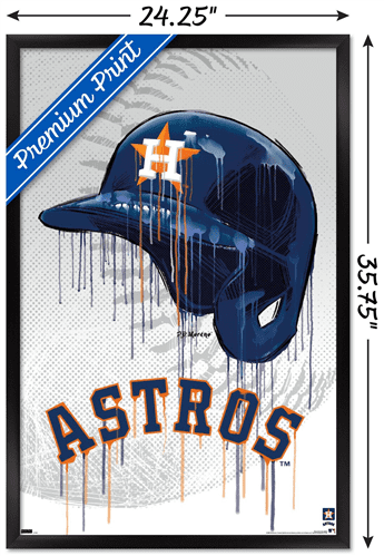 MLB Houston Astros - Drip Helmet 22 Wall Poster, 22.375" x 34" Framed