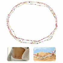 DESIGNICE Body Chain Jewelry for Women,Beads Waist Chains for Women,Wrap Layers Belly Chain,43.4",Style1