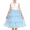 Sky Blue, variant on Girls Dress White Lace Blue Layered Ruffle Wedding Birthday Hollow Back 5 Years