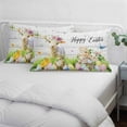 thumbnail image 3 of Easter Pillow Covers, Linen Long Throw Pillow Case, Spring Sheep Bunny Duck Plants Wooden Grain Holiday Pillow Protector Decorative Cushion Cover for Living Room/Bedroom 12" x 20", 3 of 8