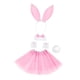thumbnail image 1 of Conjunto de disfraz de conejito, diadema con orejas de conejo y cola para Halloween. Rosa, 1 of 9