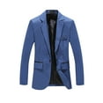 thumbnail image 2 of Aayomet Mens Suit Jacket Men's Stylish Solid Tops Party Coat Casual Suit Wedding Men's Coats Jackets (Blue, M), 2 of 4