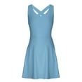 thumbnail image 5 of Meichang of The Day, Tennis Dresses for Women with Built in Shorts Sleeveless V Neck Exercise Workout Dresses Solid Criss Back Golf Athletic Dresses with Pockets Blue M, 5 of 7