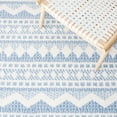 thumbnail image 6 of SAFAVIEH Moroccan Tassel Fallon Southwestern Shag Area Rug, Ivory/Light Blue, 6'7" x 6'7" Round, 6 of 8