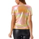 thumbnail image 3 of INSPIRAR CHIC Blusa de Mujer Fiesta Cuello en V Manga Corta Brillante Top Metálico XL Naranja, 3 of 6