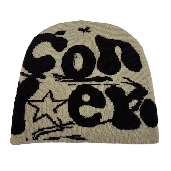 YUUZONE Jacquard Beanies Men Women Unisex Hat Street Snap Beanie Y2K Girl Knit Headwear