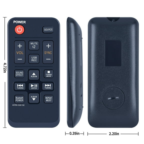 New AH59-02615E Replacement Remote Control For Samsung Soundbar Speaker System TW-J5500 TW-J5500/ZA TW-J5500/ZC TW-J5500/ZX TW-J5500ZA TW-J5500ZC TW-J5500ZX TWJ5500 TWJ5500ZA TWJ5500ZC TWJ5500ZX