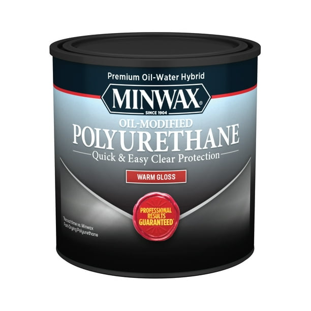 Minwax WaterBased OilModified Polyurethane4 Pack, Gloss, Clear, 1/2