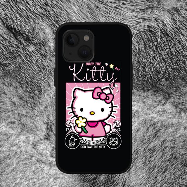 S-sanrios Kittys-funda bonita de gato Hallo para iPhone 11, 12 Mini, 13, 14 Pro, XS Max, X, 8, 7, 6S Plus, SE, XR Fivean LED