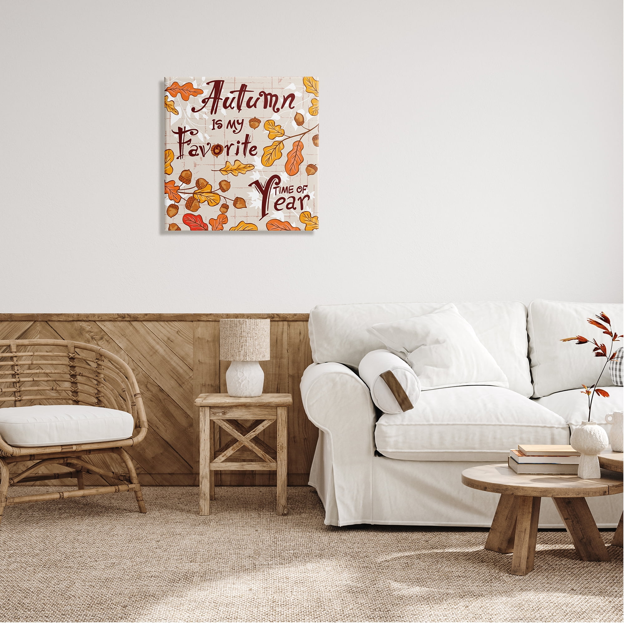 Stupell Industries Fun Autumn Is My Favorite Botanical & Floral Painting Gallery Wrapped Canvas Art Print Wall Art, 24 x 24