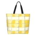 thumbnail image 3 of Large Capacity Single Shoulder Shopping Bag 19.7×15.7×5.9in Main Pocket Large To Accommodate Your Daily Needs Can Be Portable Can Be A Single Shoulder Back Lightyellow Checked Hand-Drawn Sketch_4, 3 of 8