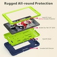 thumbnail image 3 of FIEWESEY Case for for Alcatel Joy Tab 2 Tablet 8-inch 2020 Release (Model: 9032Z) - [Built-in Kickstand] Anti Slip Kids Friendly Shockproof Silicone Protective Cover (Navy Blue/Green), 3 of 6