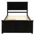 thumbnail image 3 of Family Room Morden Platform Bed with Storage, Rockjame Wood Twin Bed Frame, 3 of 11