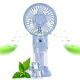 thumbnail image 2 of ZOURIH Handheld Misting Fan Portable, Small Personal Hand Held Rechargeable Mist Fan Water Spray,Operated Hand Mister Fans 3-Speed, 4-15 Hrs Runtime for Travel Home Office Available variety colors, 2 of 9