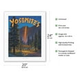 thumbnail image 2 of Yosemite's Fire Fall - Camp Curry - Glacier Point Yosemite National Park - Vintage Travel Poster by Kerne Erickson - Fine Art Rolled Canvas Print 16in x 20in, 2 of 4