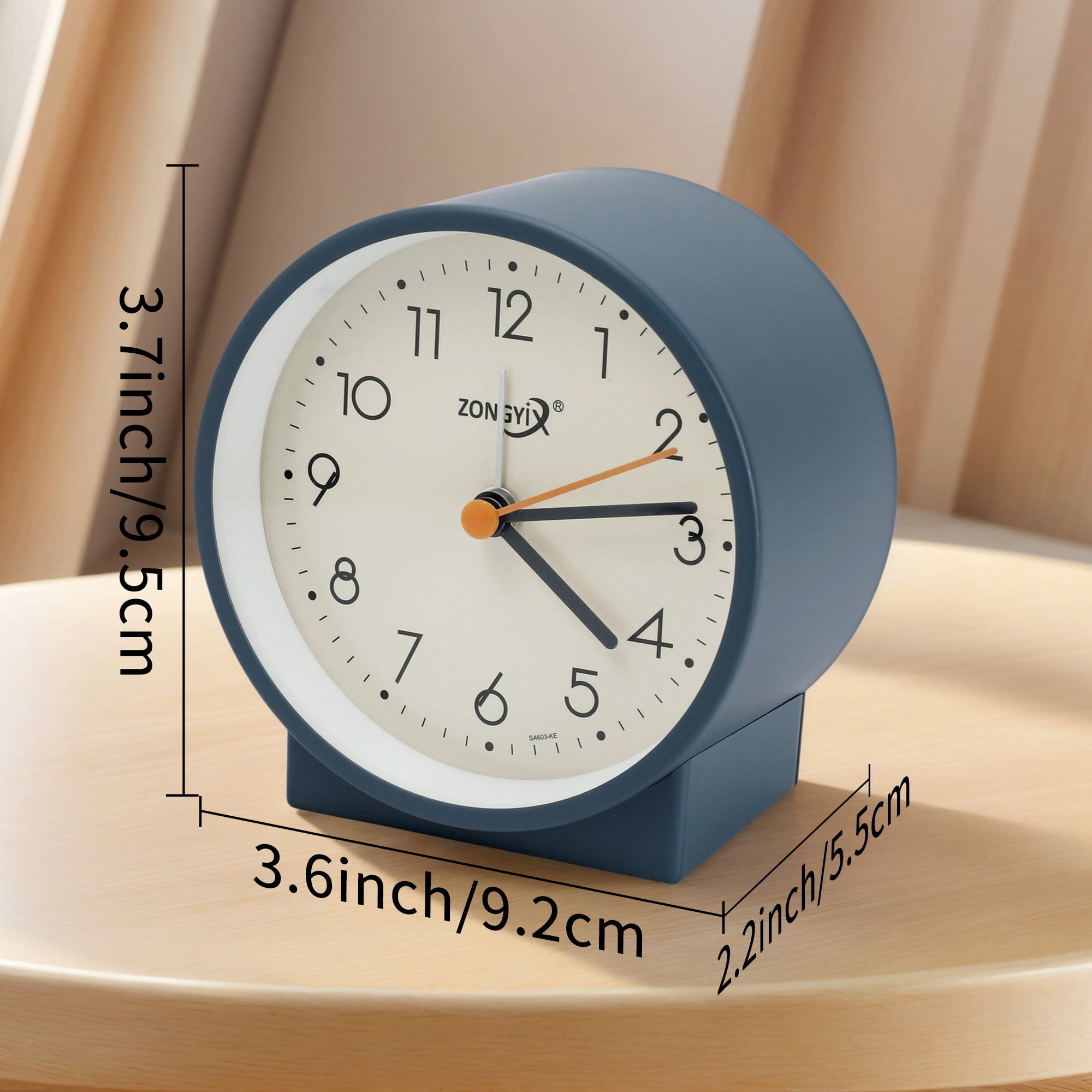 Unique Bargains Vintage Alarm Clock with Geometric Base Blue 3.6"L x 2.2"W x 3.7"H
