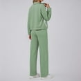 thumbnail image 6 of sususu Womens Sweatsuits 2 Piece Set,Fashion Clothing Two Piece Tracksuit Set Comfortable Zip Up Jacket And Wide Leg Jogger Pants With Contrast Stripes Design For Everyday Wear - Green, 6 of 8
