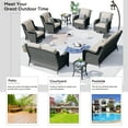 thumbnail image 6 of Ovios 8 Pieces Outdoor Patio Furniture with Swivel Chairs Wicker Patio Sectional Sofa with Loveseat for Backyard, 6 of 6