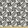 thumbnail image 1 of Tribal Fabric by the Yard, Funky Aztec Geometric Peruvian Squares and Grungy Edgy Tiles Culture Graphic, Upholstery Fabric for Dining Chairs Home Decor Accents, Coconut and Black by Ambesonne, 1 of 5