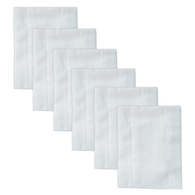 Ruvanti 6 Pack Newborn Diapers, 100% Organic Cotton Pre Fold Cloth Diapers, Reusable Baby Diapers, 13X19 inch Burp Clothes for Baby Girl, Boy, Cloth Baby White Diaper Inserts for Overnight.