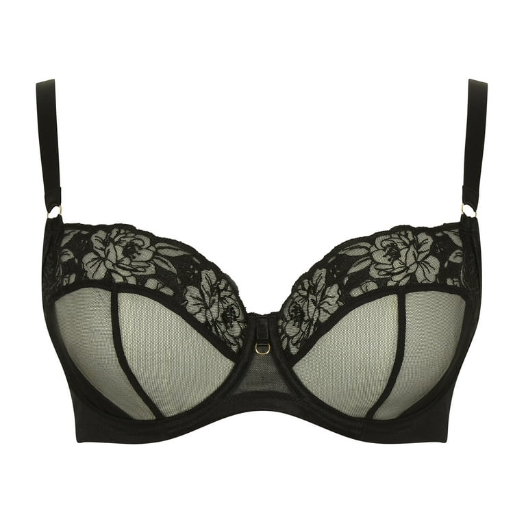 Lace Balconette Bra Rosme Annija Black Size: 32DD/E, Color: Black 