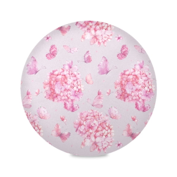 15" Utterfly Watercolor Printed Round Placemats Set of 1 Heat Resistant Table Mat for Kitchen for Party Deco