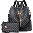thumbnail image 2 of Makes Mochila Monedero para Mujer Bolso de Viaje de Cuero PU Bolso de diseño Convertible con Monedero 2 Piezas, 2 of 5