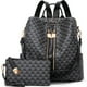 thumbnail image 2 of Makes Mochila Monedero para Mujer Bolso de Viaje de Cuero PU Bolso de diseño Convertible con Monedero 2 Piezas, 2 of 5