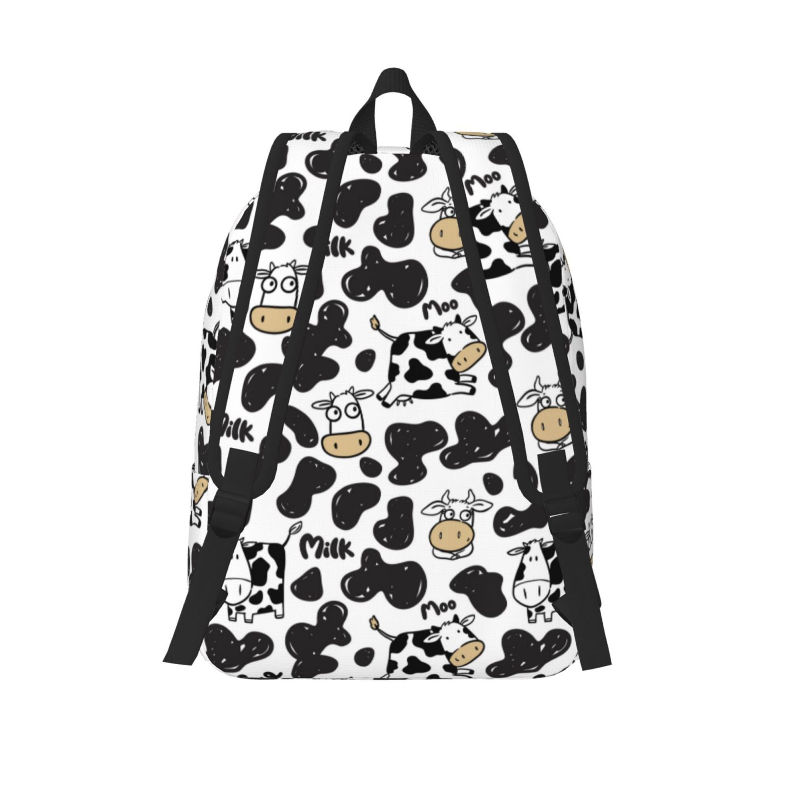 Horeoi Cow for Canvas Backpack for School Outdoor Travel Use Men Women Teenagers Large Capacity with Adjustable Shoulder Straps