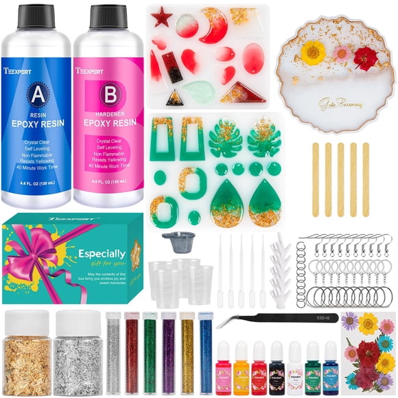 Kit de resina epoxi Teexpert para fabricación de joyas con moldes para adultos