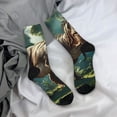 thumbnail image 5 of Pofeuu Green Forest Dinosaur Print Crew Socks, Adult Running Hiking Socks for Youth and Adult, 5 of 6