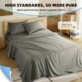 thumbnail image 4 of Shilucheng 4 Pieces Luxury Bed Sheets Set, 1800 Series Plush Microfiber Bed Sheets, 16" Deep Pocket, King, Gray, 4 of 9