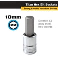 thumbnail image 2 of Titan 15610 Hex Bit Socket, 3/8" Drive, 10mm, Chrome, 2 of 3