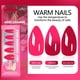 thumbnail image 4 of Uñas postizas con diseños, uñas acrílicas de cobertura completa, uñas postizas brillantes con degradado, forma mediana, con pegamento en barra., 4 of 4