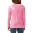 thumbnail image 3 of Girls Long Sleeve Ribbed Knit Pullover Sweater Classic Crewneck Casual Soft Lightweight Top for Kids Youth, 3 of 4