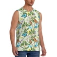 thumbnail image 2 of Kdxio Meadow Plants And Butterflies for Men's Muscle T-shirt,Sleeveless for Workout Running Athletic Gym Lounge Casual, 2 of 5
