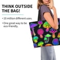 thumbnail image 2 of Balery Bright Mushrooms Bolsa Tote Estilo Estético con Cremalleras, Bolsa de Hombro, Bolsa de Compras Grande y Plegable, 2 of 7