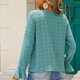 thumbnail image 4 of Blusas de trabajo de manga larga Casual cuello redondo acampanado Jacquard Polka Dots Top de trabajo para mujeres, 4 of 6