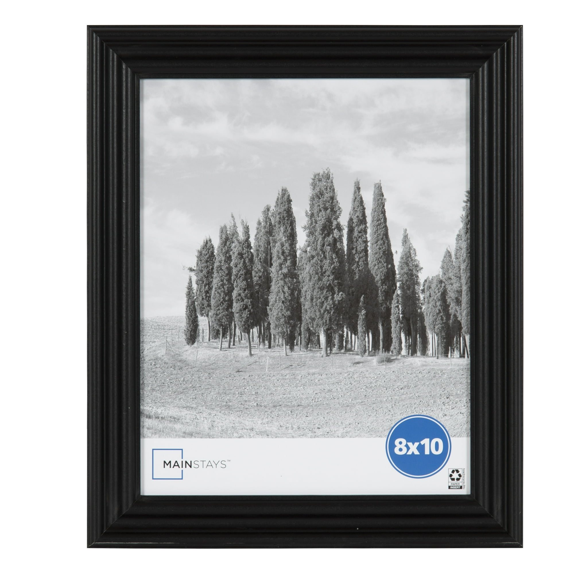 Mainstays 8 x 10 Black Traditional Picture Frame, Tabletop or Wall Display