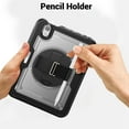 thumbnail image 6 of Allytechgroup Case for iPad Mini 7 (A17 Pro, 7th Generation) 2024 / iPad Mini 6 (6th Gen) 8.3 Inch, Built-in Shoulder Strap Wrist Strap Kickstand Pencil Holder Shockproof Cover, Clear, 6 of 12