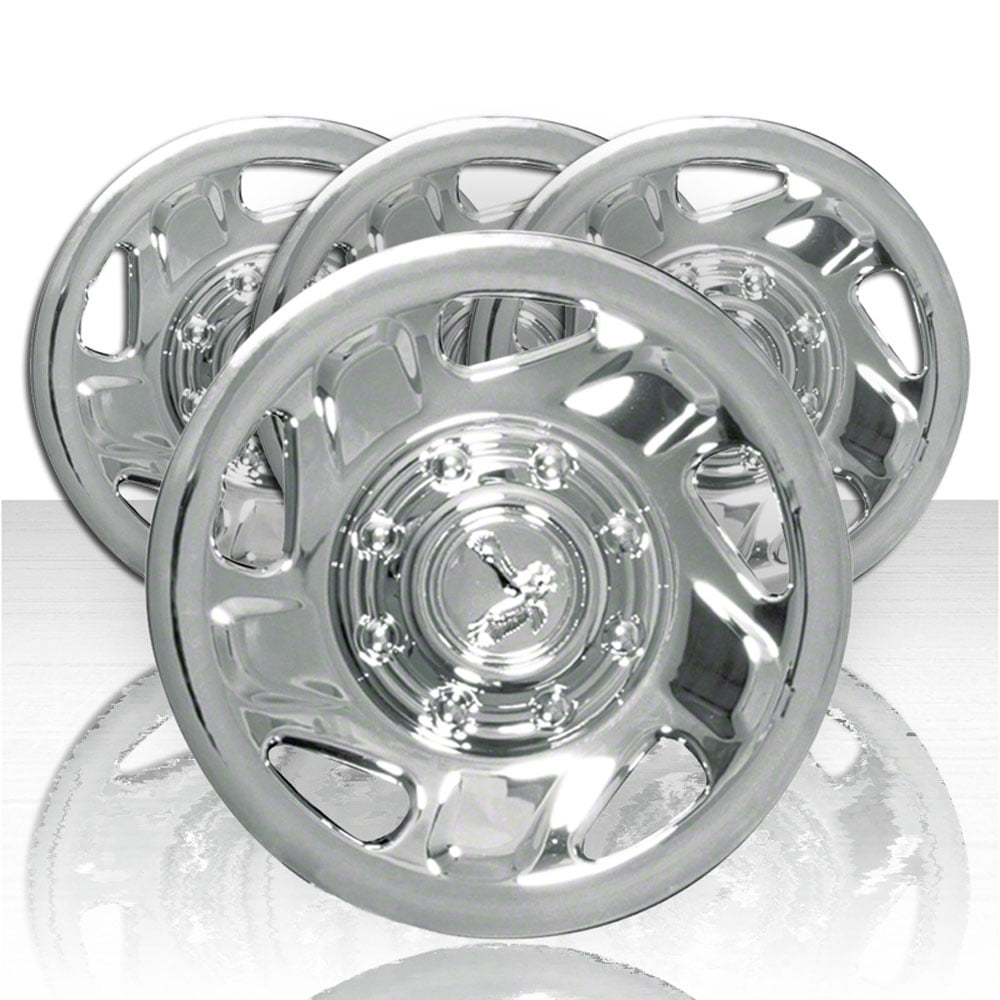 Set of Four 16" Chrome ABS 5 Spoke Directional Hubcap Wheel Covers (Push-on)