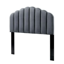 Headboard, Twin Size, Velvet, Dark Grey Gray, Modern Contemporary Urban Design, Bedroom Master Guest Suite