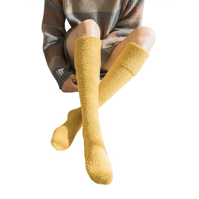 ZAXARRA Female Stocking Adults Solid Color Knee-High Socks Long Tube Socks