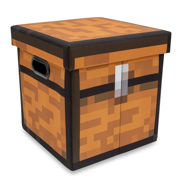 Baúl de almacenamiento Minecraft, cofre marrón de 33 cm con tapa