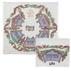 White Seder Painted Silk Matzah Cover Set by Yair Emanuel