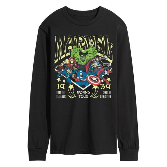 Marvel The Avengers - Concert Tee Style - Adult Long Sleeve Graphic T-Shirt
