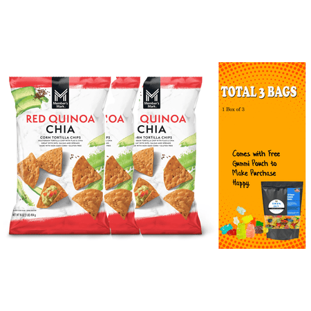 PICKN BUY Red Quinoa Chia Corn Tortilla Chips, 16 oz. 3pk