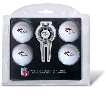 Team Golf Denver Broncos Pack of 4 Golf Balls and Divet Tool Gift Set