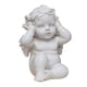 thumbnail image 2 of Estatua de ángel de querubín nórdico, estatua conmemorativa de ala, figura de adorno de bebé rezando No escuches, 2 of 9