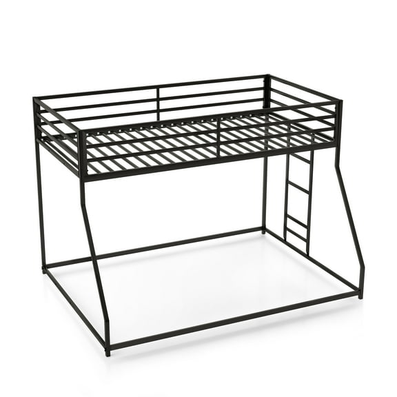 Furniture of America Veric Kids Twin Over Full Low Profile Bunk Bed, Black